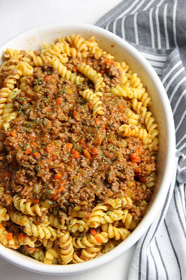 Classic Homemade Pasta Sauce in white bowl