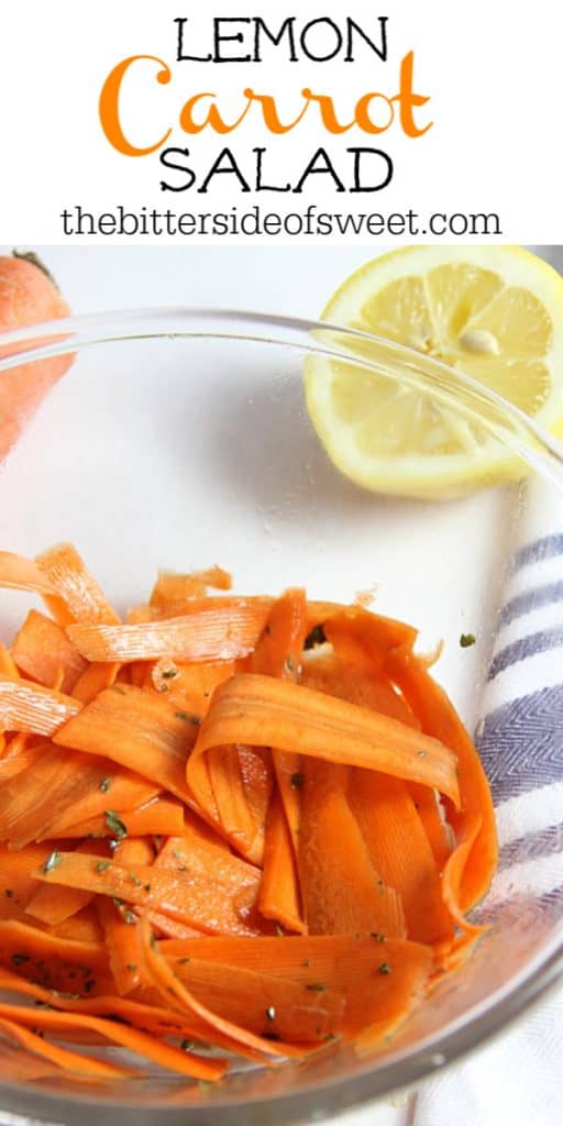 Lemon Carrot Salad in glass bowl