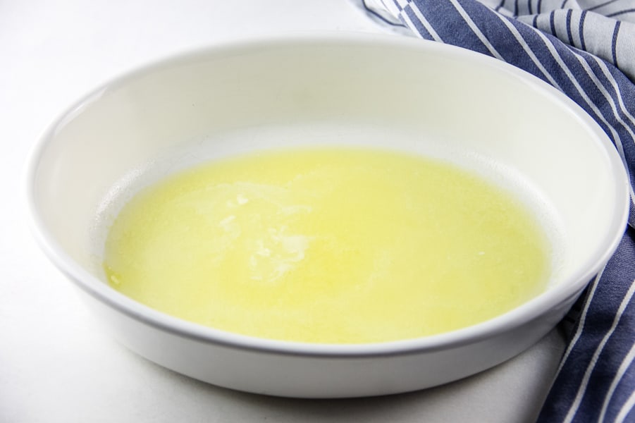 butter in white bowl