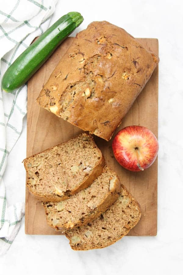 Apple Zucchini Bread overhead view