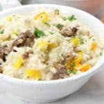 Instant Pot Sausage and Peppers Risotto in bowl