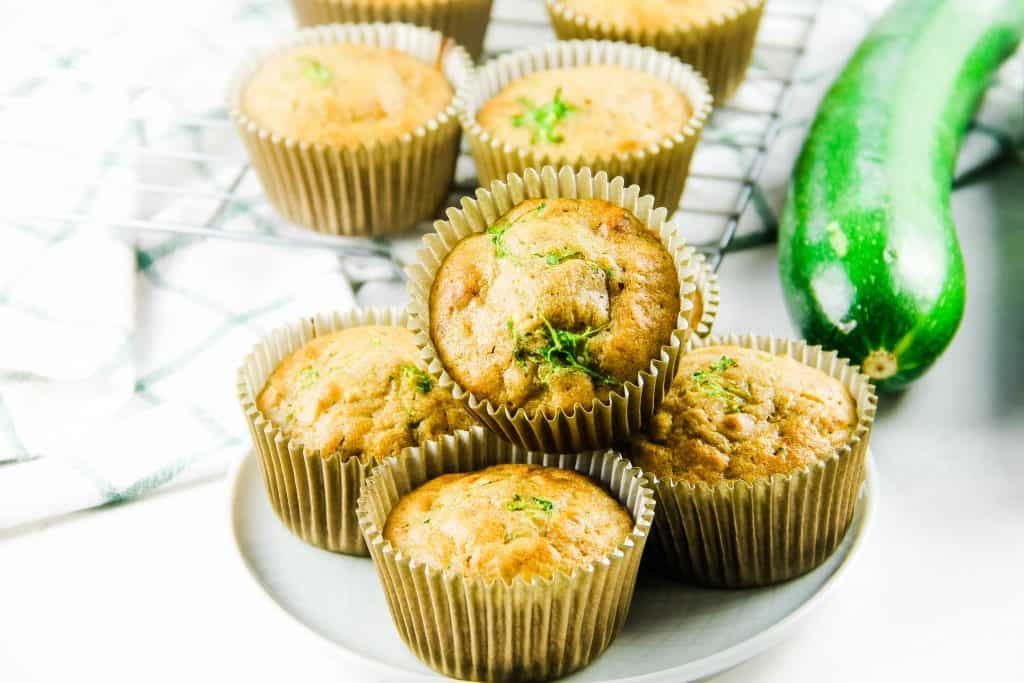 Zucchini Oatmeal Muffins on plate