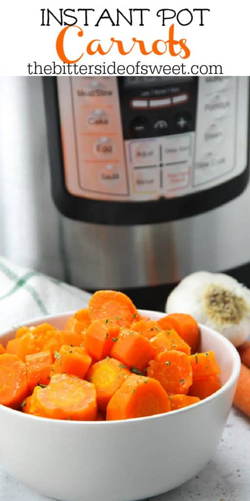 Instant Pot Carrots in bowl with instant pot in background