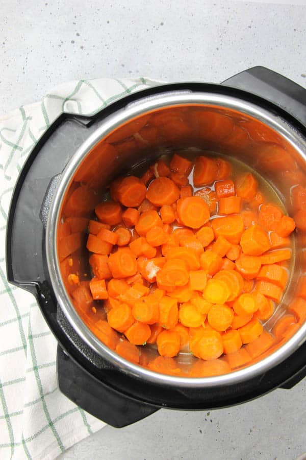 Instant Pot Carrots cooked in pot with butter