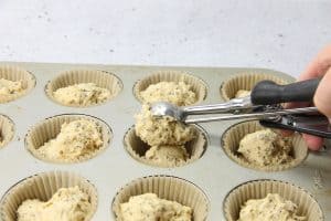 Lemon Chia Muffins add to muffin pan