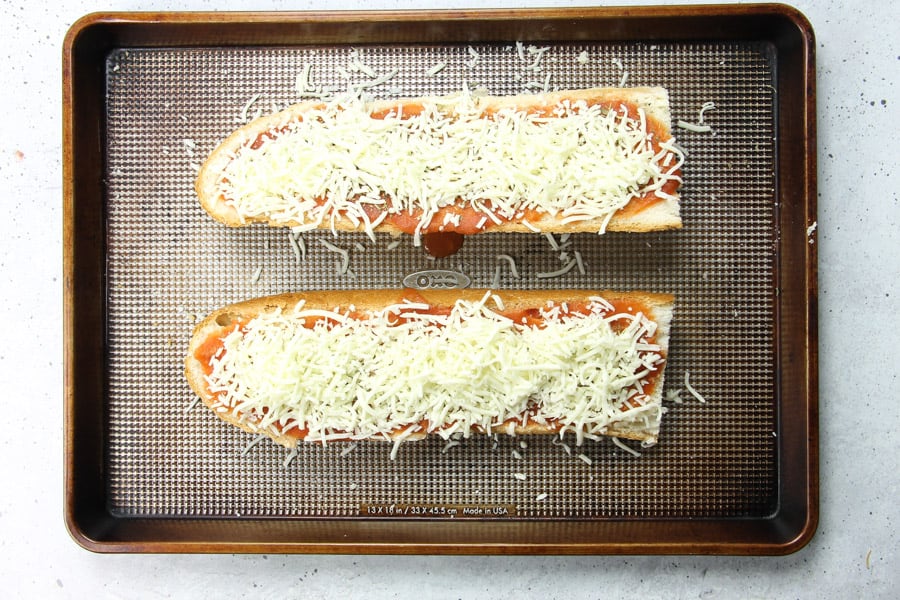 Pepperoni French Bread Pizza with cheese
