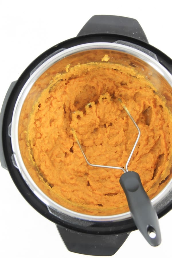 Instant Pot Mashed Sweet Potatoes with Cinnamon cooked in instant pot