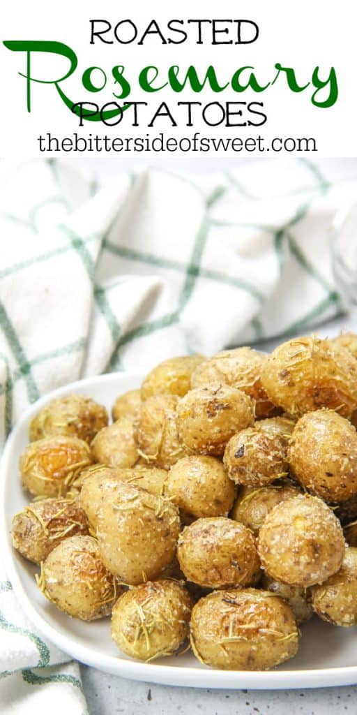 Roasted Rosemary Potatoes on white plate