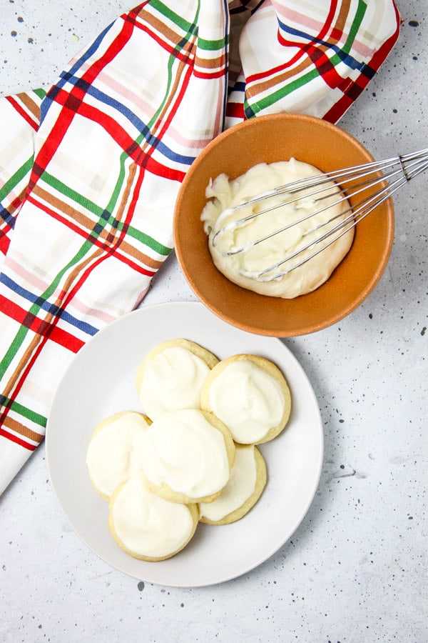Soft Sugar Cookies without sprinkles on white plate