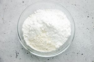 Drying ingredients in glass bowl