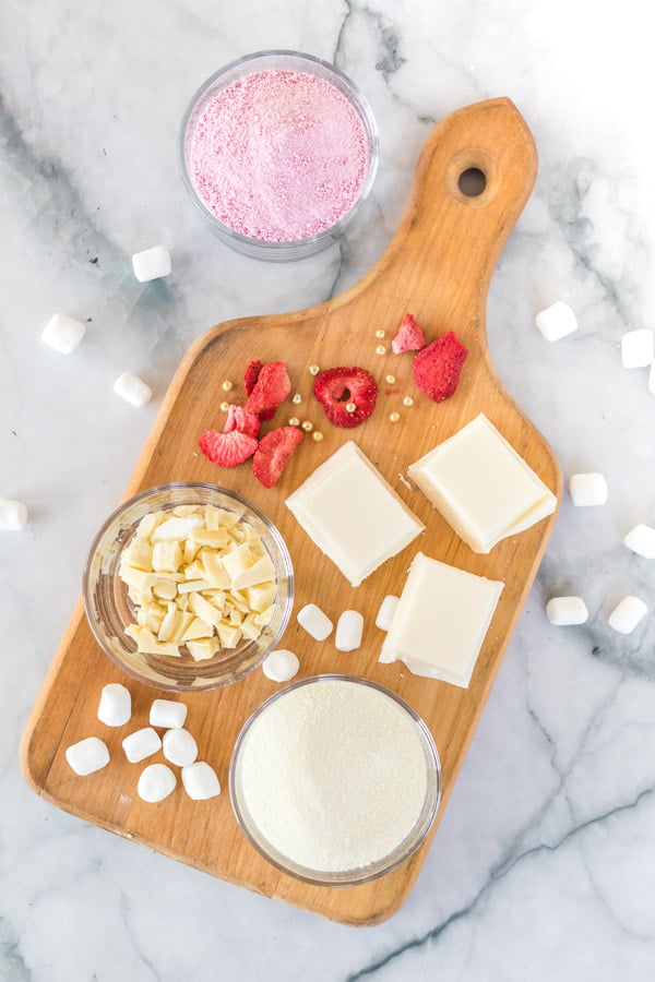 Strawberry Hot Cocoa Bombs Ingredients