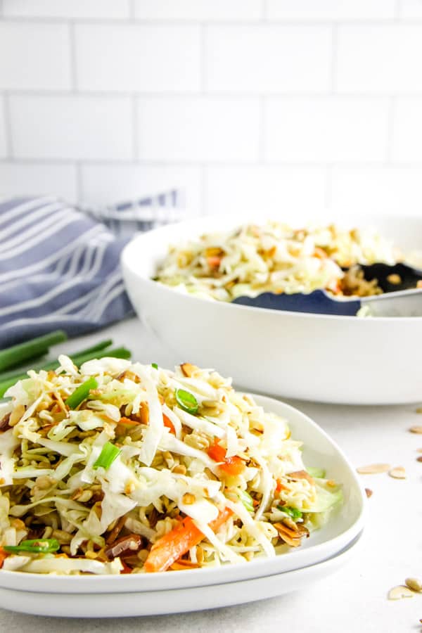 Easy Ramen Salad on plate.