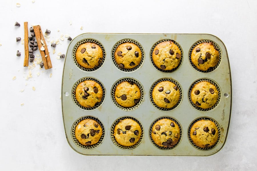 muffins baked in pan.