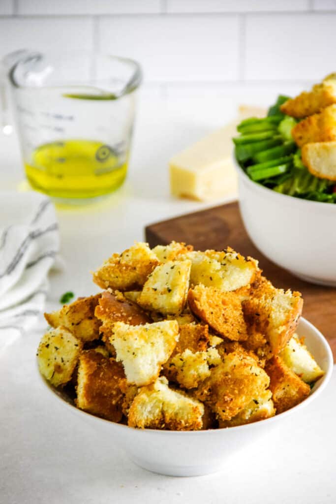 croutons in bowl.