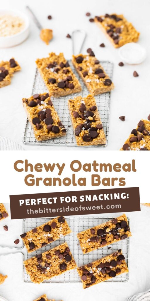Chewy Oatmeal Granola Bars collage.