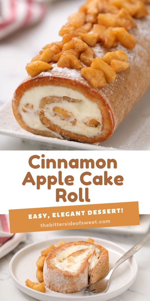 Cinnamon Apple Cake Roll Collage.