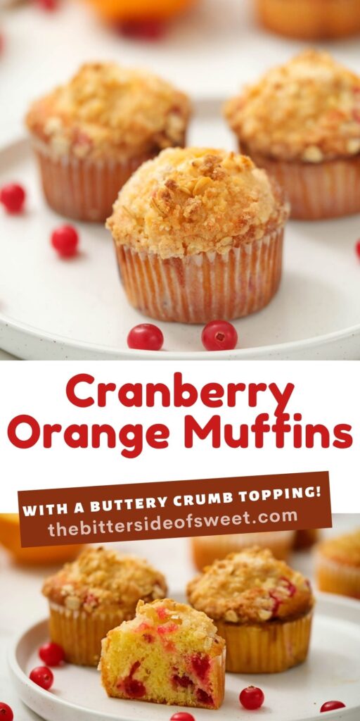 cranberry orange muffins collage.