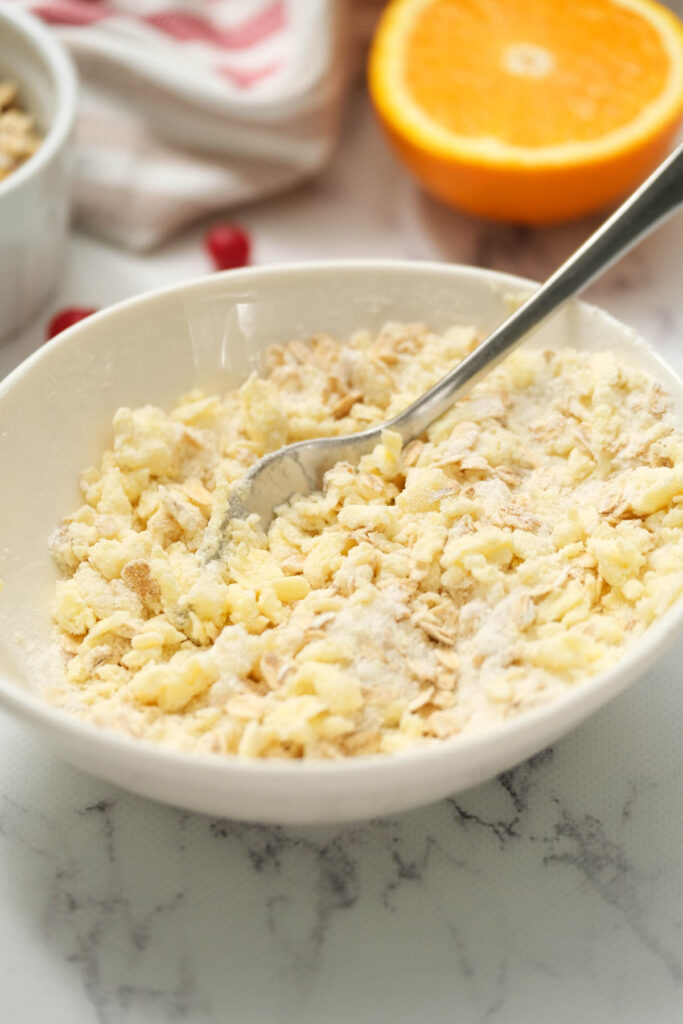 butter topping mixed in bowl.