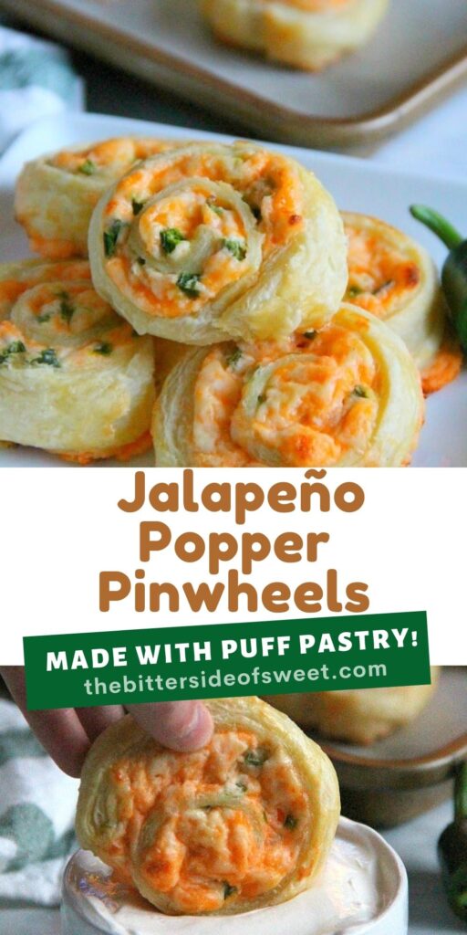 Puff Pastry Jalapeno Popper Pinwheels collage.