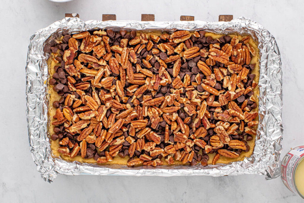 bars covered with pecans.