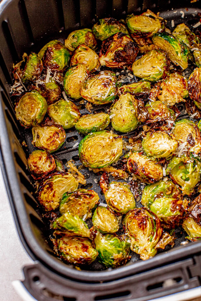 Brussels Sprouts cooked in air fryer.