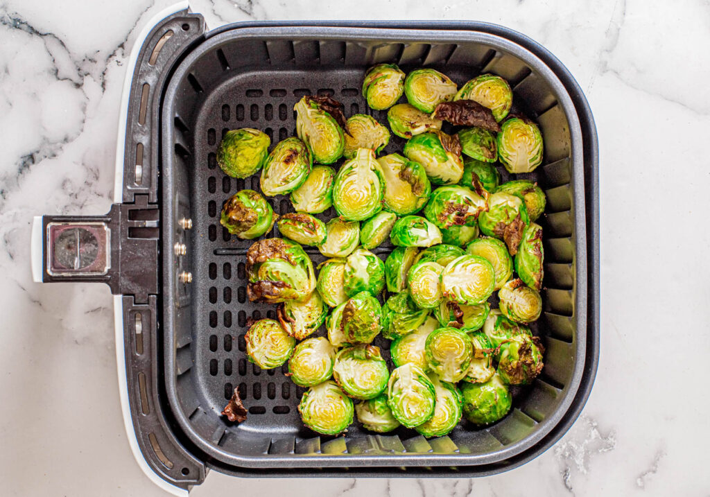 half cooked brussels sprouts.