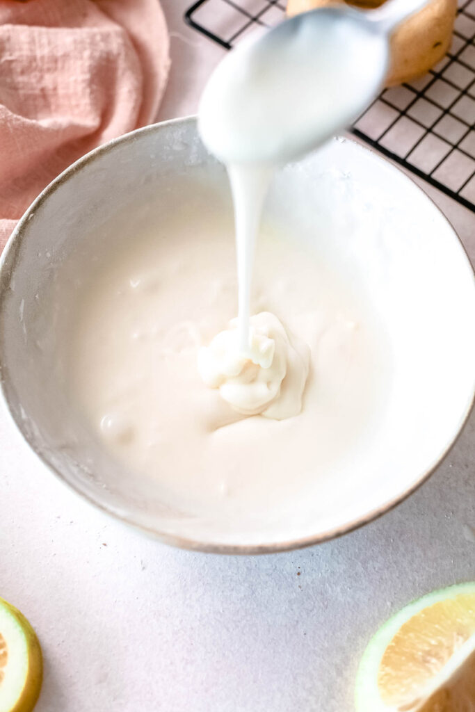 icing mixed in bowl.