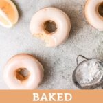 Baked Lemon Donuts collage with text.