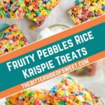 Fruity Pebbles Rice Krispie Treats collage.