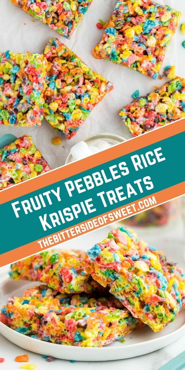Fruity Pebble Rice Krispie Treats - The Bitter Side of Sweet