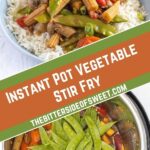 picture collage of vegetable stir fry.