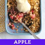 overhead view Apple Blueberry Crisp.