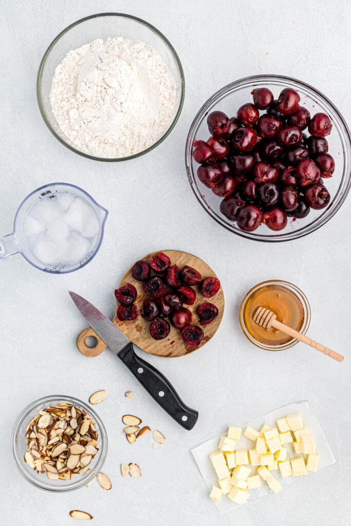 ingredients for Mini Cherry Almond Galettes.