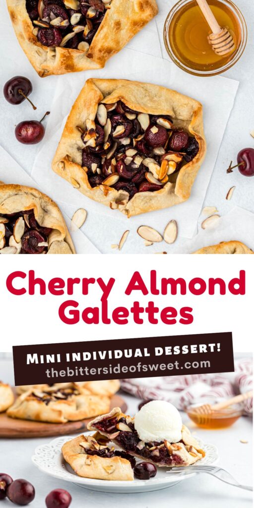 collage of Mini Cherry Almond Galettes.