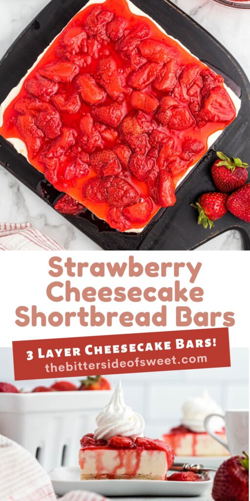 Strawberry Cheesecake Shortbread Bars overhead view.