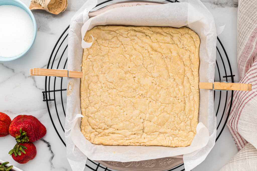 shortbread cooked in pan.