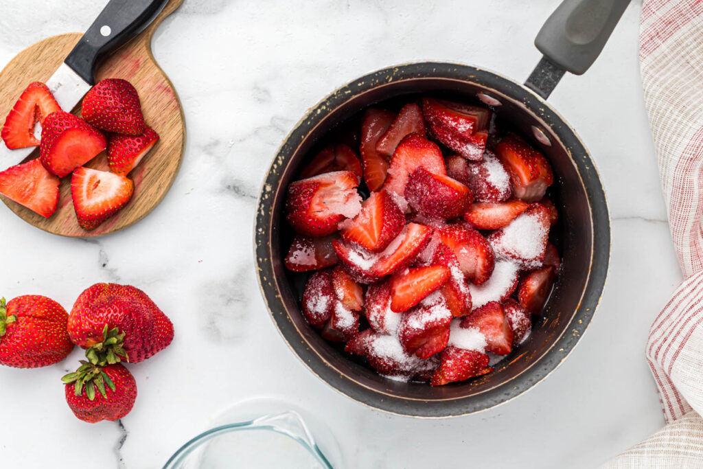 strawberries with sugar.