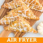 air fryer pumpkin turnovers collage.