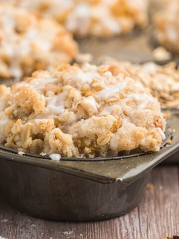 close up of Pumpkin Oatmeal Muffins.