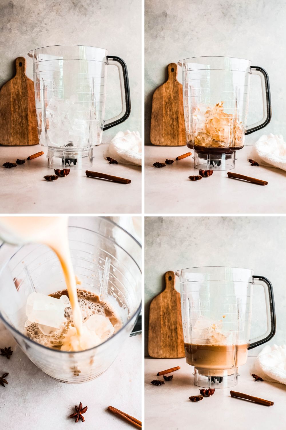 step by step pictures of Eggnog Frappuccino.