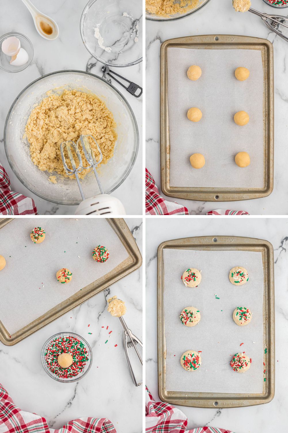 step by step photos for vanilla Christmas cookies.