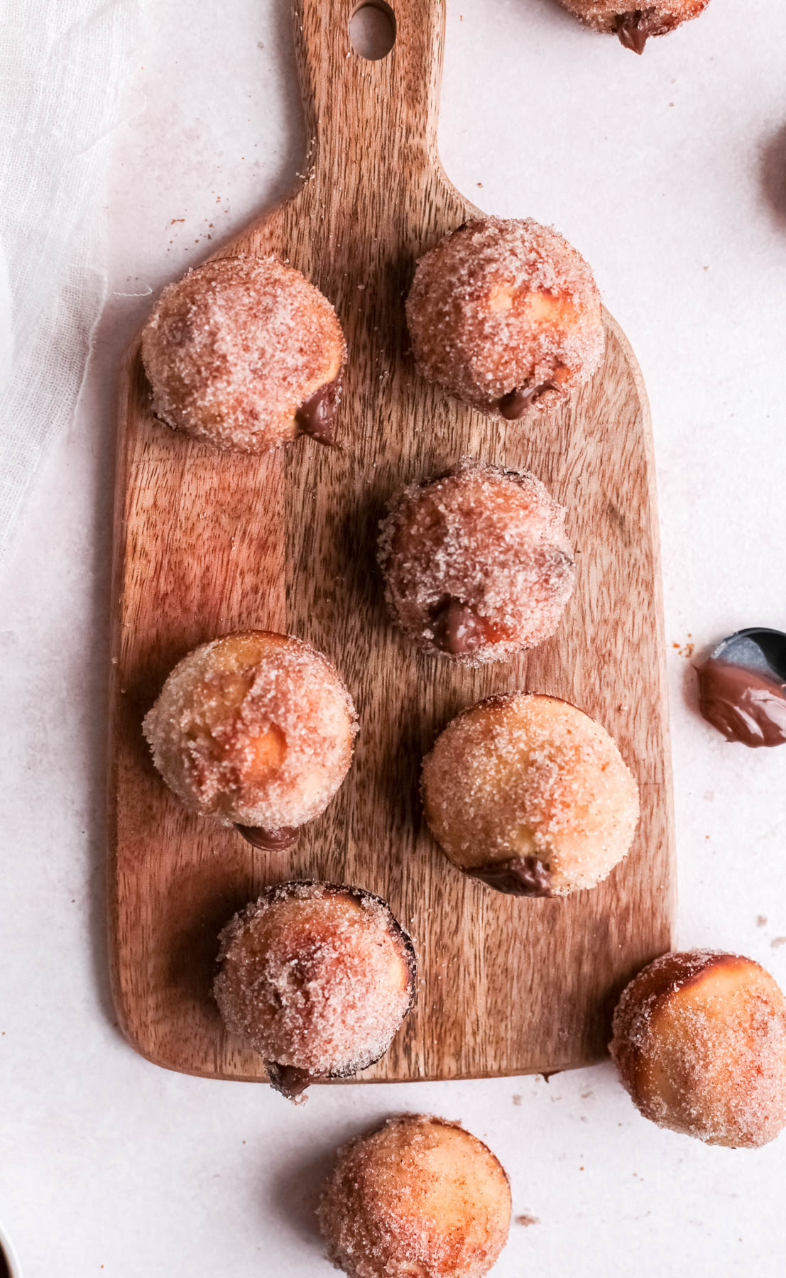 overhead view of donut holes.