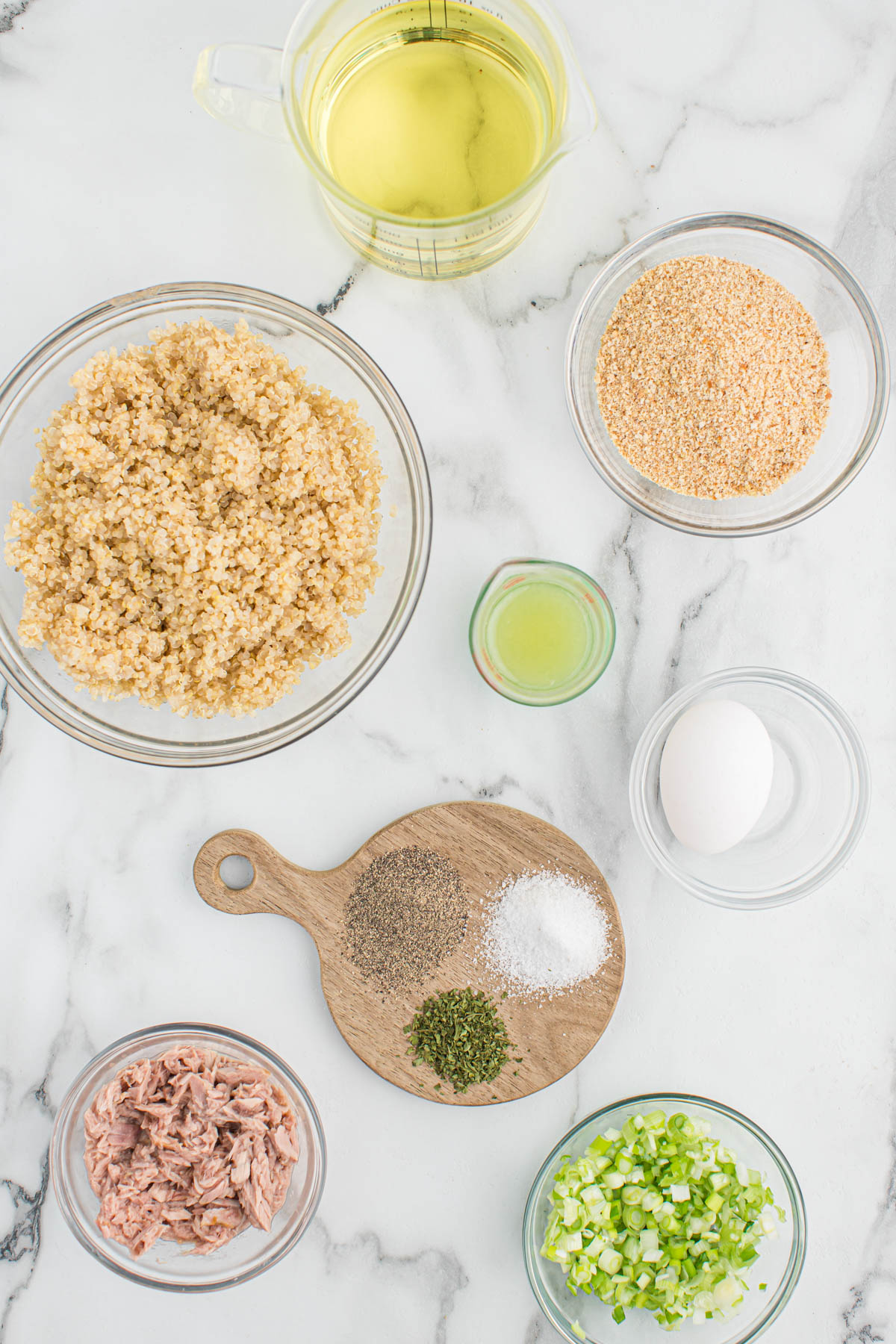 ingredients for Tuna Quinoa Patties.