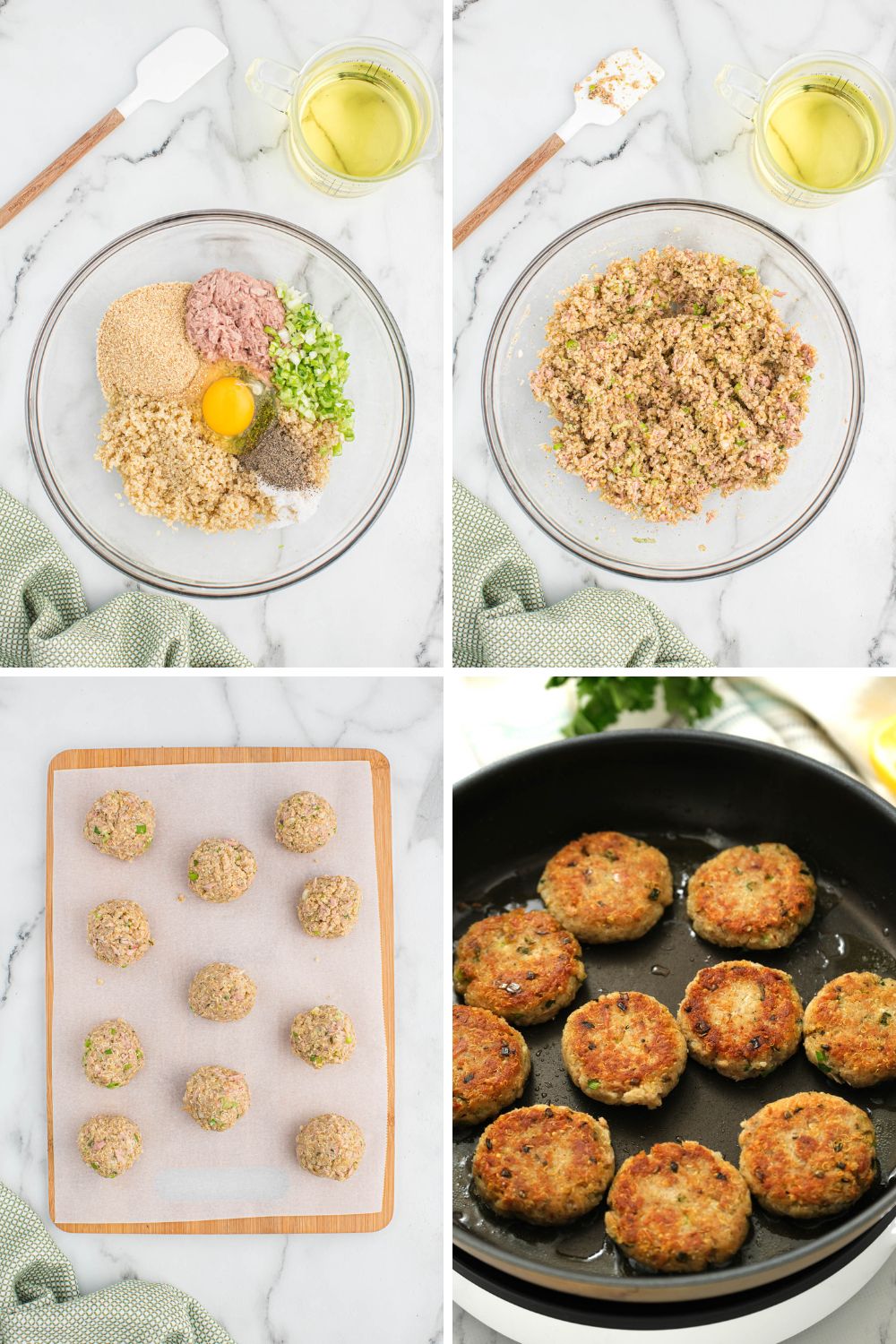 step by steps pictures of tuna patties.