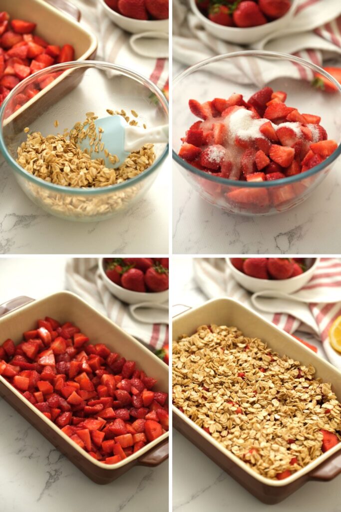 step by step collage of easy strawberry cricp