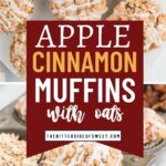 apple cinnamon muffins with oats photo with text