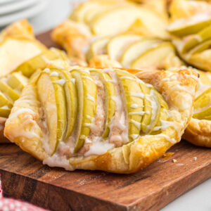 Apple Cinnamon Danish Pastry drizzled with glaze