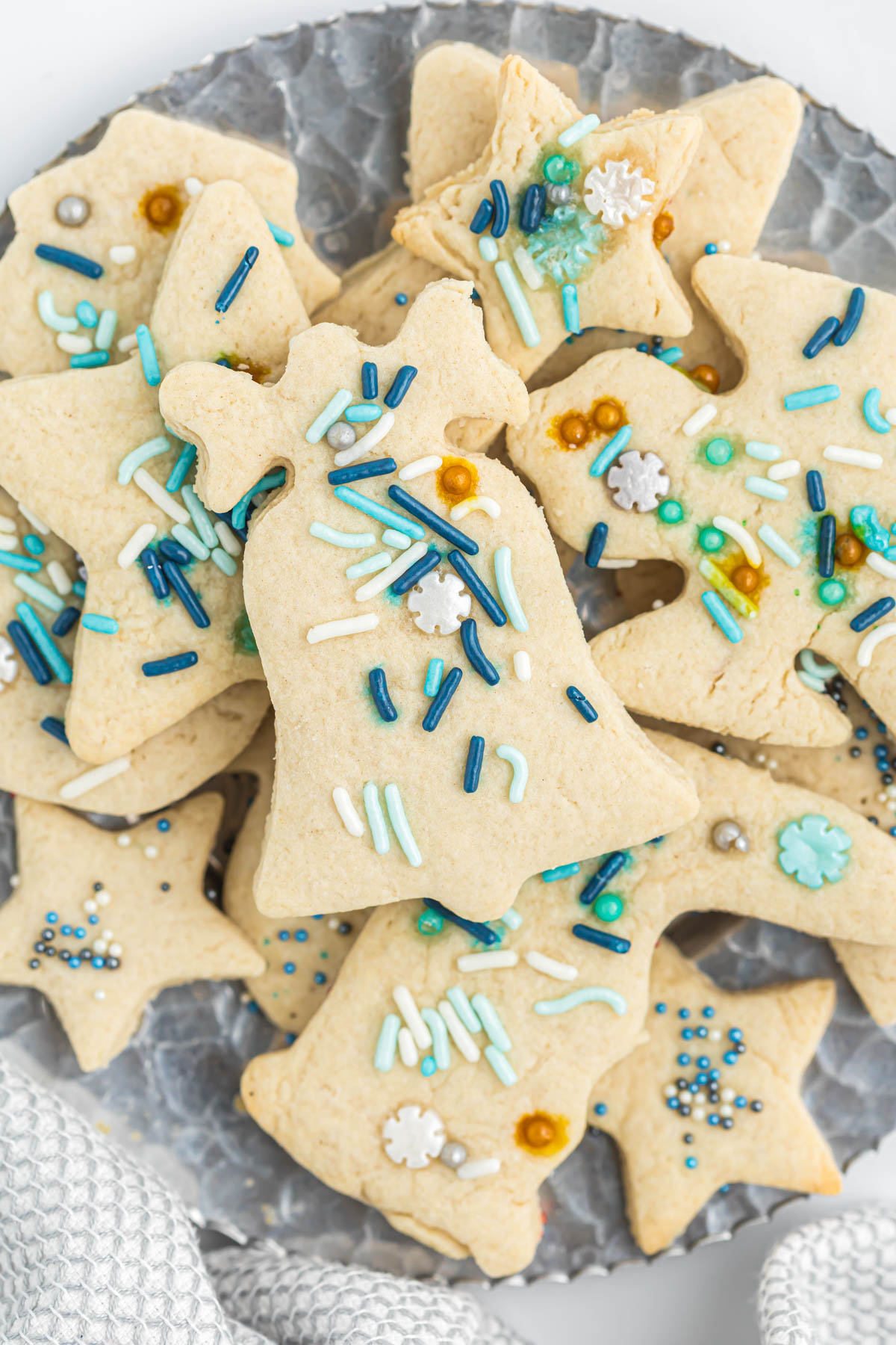 cream cookies with blue sprinkles