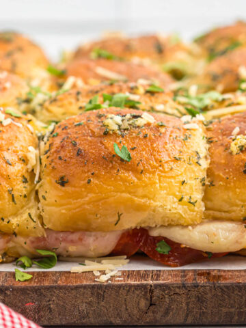 sliders on wooden cutting board