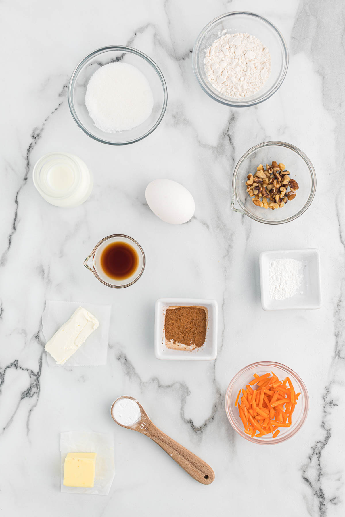 ingredients for carrot cake mug cake